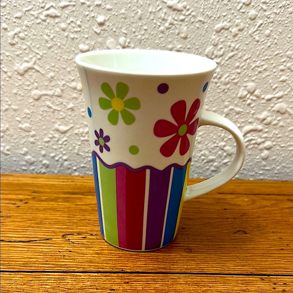 Burton+Burton Colorful Floral Striped Mug